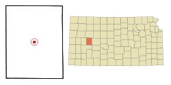 Location within Lane County and Kansas