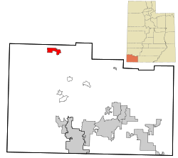 Location in Washington County and the state of Utah
