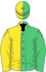 Emerald green and yellow (halved)
