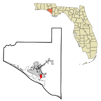 Location in Bay County and the state of Florida