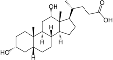 Skeletal formula of deoxycholic acid