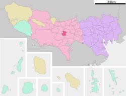 Location of Kunitachi in Tokyo