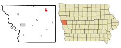 Location of Mapleton, Iowa