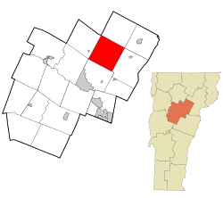 Location in Washington County and the state of Vermont