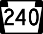 Pennsylvania Route 240 marker