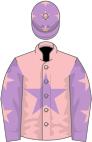 Pink, mauve star, mauve sleeves, pink stars and cap