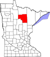 State map highlighting Itasca County