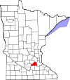 State map highlighting Scott County