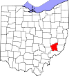 State map highlighting Noble County