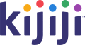 The current Kijiji logo, featuring a rainbow of colors in the dots above the I's and J's.