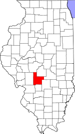 Map of Illinois highlighting Montgomery County