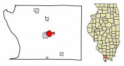 Location of Anna in Union County, Illinois