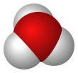 Space-filling model of the hydronium cation