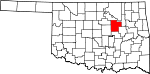 State map highlighting Creek County