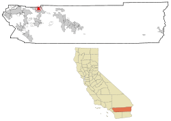 Location in Riverside County and the state of California