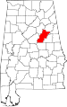State map highlighting Talladega County