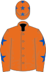 Orange, Royal Blue stars on sleeves and cap