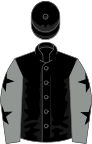 Black, Grey sleeves, Black stars