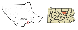 Location of Montgomery in Lycoming County, Pennsylvania.