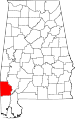 State map highlighting Washington County