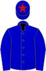 Blue, red star on cap