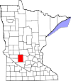 State map highlighting Kandiyohi County