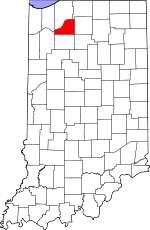 Map of Indiana highlighting Starke County