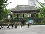 The old city gate in the center of Kaesong.