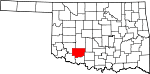 State map highlighting Comanche County
