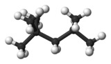 Ball and stick model of 2,2,4-trimethylpentane