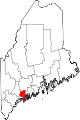 State map highlighting Sagadahoc County