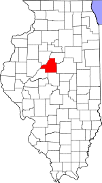 Map of Illinois highlighting Tazewell County