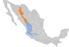 Rhynchopsitta pachyrhyncha map.svg