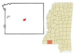 Location of Liberty, Mississippi