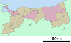 Location of Hiezu in Tottori Prefecture