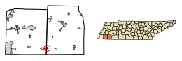 Location of Grand Junction in Fayette County, Tennessee.