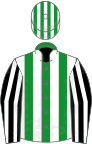 Green and white stripes, black and white striped sleeves