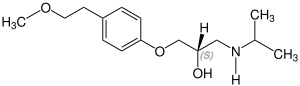(S)-Metoprolol Structural Formula V1.svg