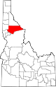 State map highlighting Clearwater County