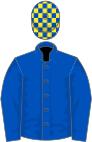 Royal blue, yellow checked cap