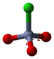 Ball-and-stick model of the chlorochromate anion