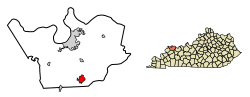 Location of Robards in Henderson County, Kentucky.