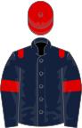 Dark blue, red epaulets, armlets and cap