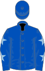 Royal blue, light blue stars on sleeves