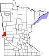State map highlighting Traverse County