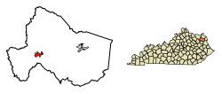 Location of Olive Hill in Carter County, Kentucky.