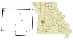 Location of Appleton City, Missouri