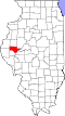 State map highlighting Schuyler County