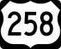 U.S. Route 258 marker