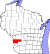 State map highlighting Vernon County